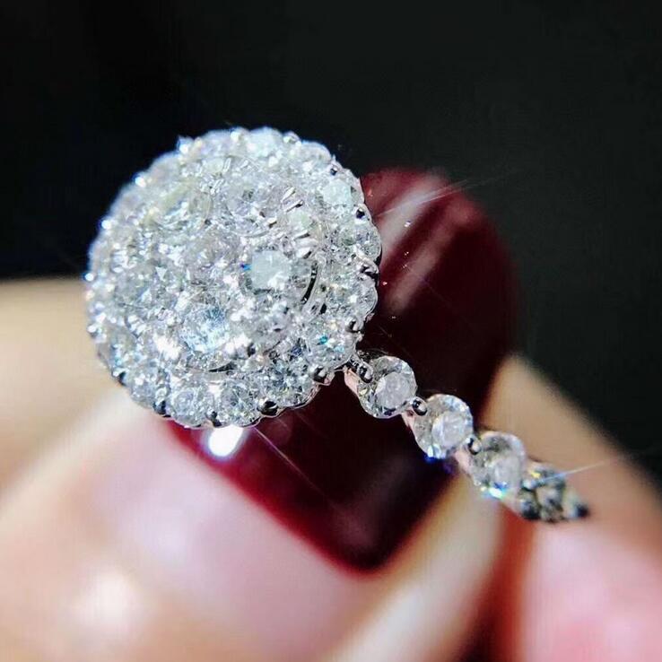 Sterg Sier Round Cut White Topaz CZ Eternity Wedding Band Ring for Women