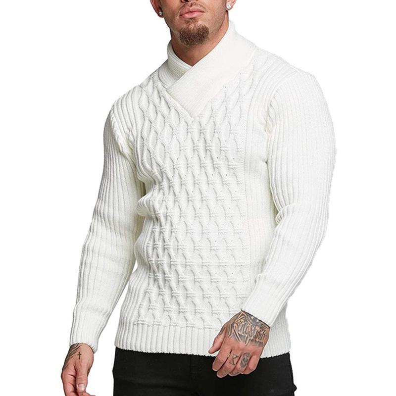 Men's Sweaters Western Style 2021 Autumn Winter Men Solid Color Long Sleeve Knitting Sweater Fashion Casual Turtleneck Menswear
