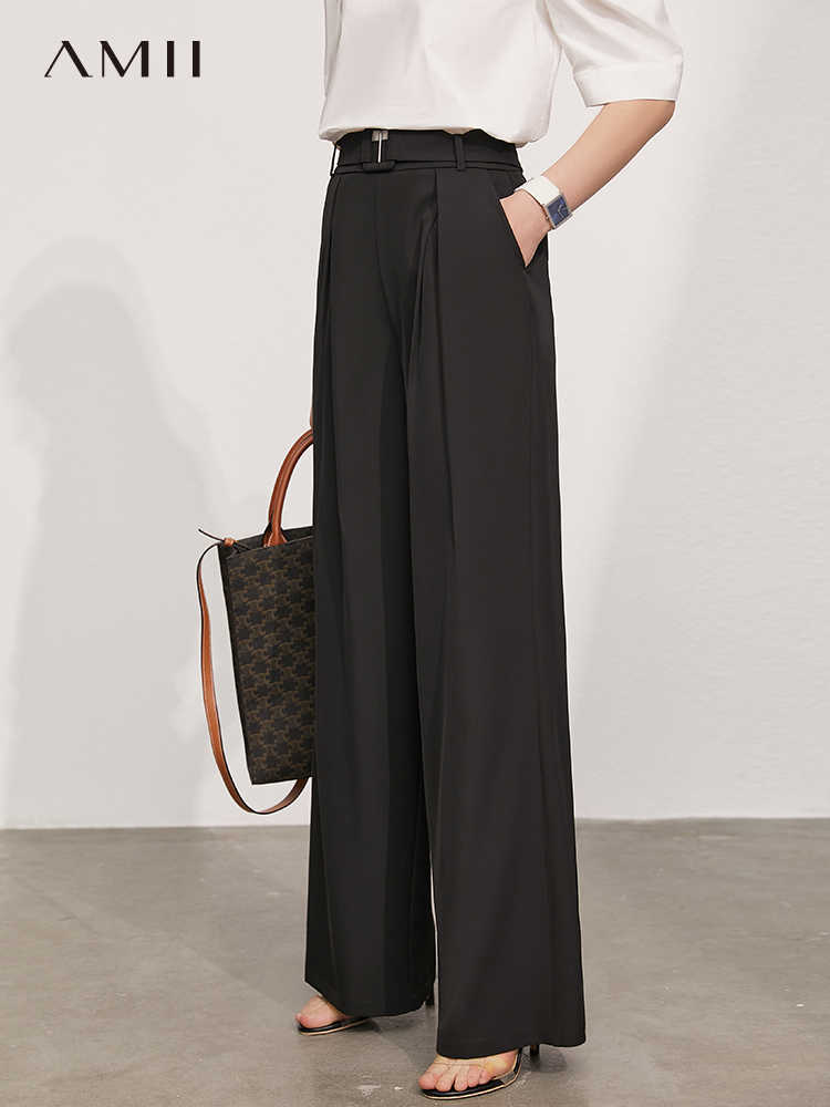 Minimalism Summer Causal Pants For Women Offical Lady High Waist Loose Women's Trousers Fashion 12130231 210527