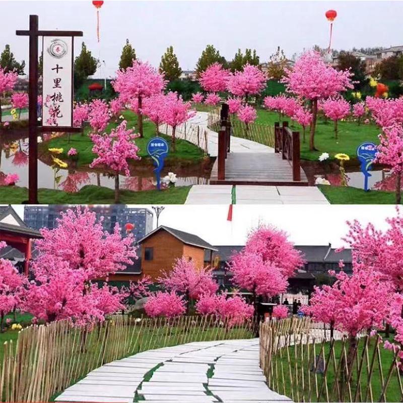 Decorative Flowers & Wreaths Artificial Cherry Tree Simulation Plant Wedding Party Festival Decoration Fake Peach El Stage Outdoor Garden