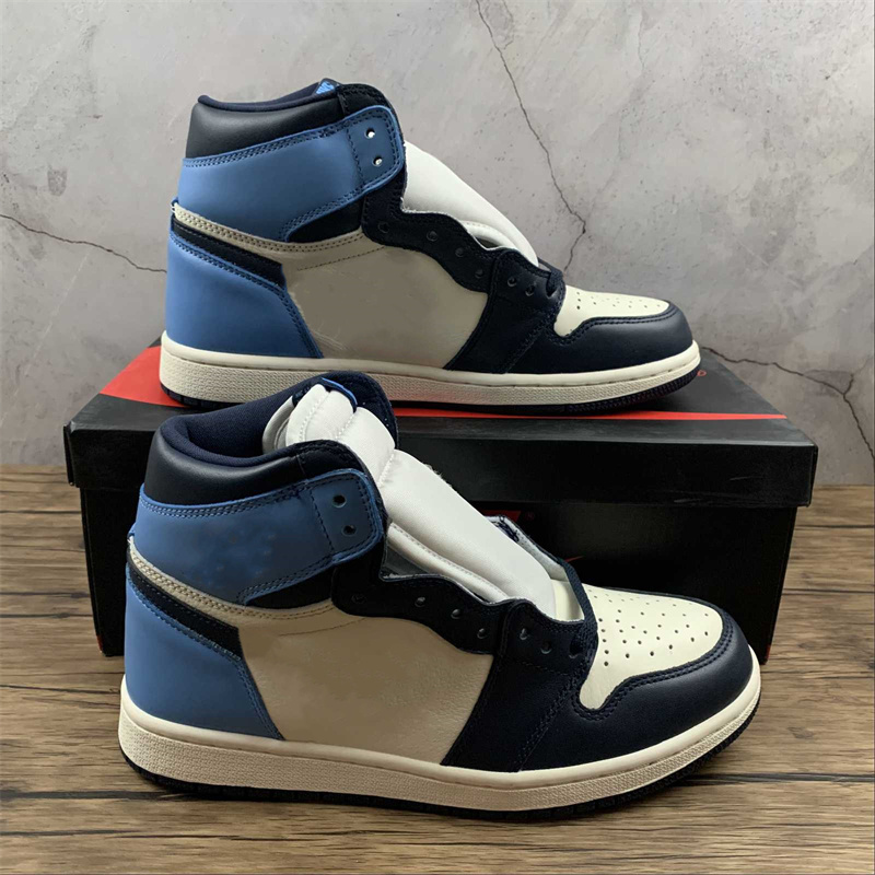 Jumpman 1 High OG Obsidian Mens Basketball Shoes Top Quality 1s Blue Black White Designer Sports Sneakers Size US7-13
Jumpman 1 High OG Obsidian Mens Basketball Shoes Top Quality 1s Blue Black White Designer Sports Sneakers Size US7-13