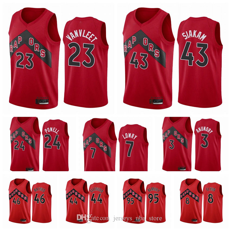 Toronto„Raptors„Men Pascal Siakam Fred VanVleet Kyle Lowry Aron Baynes 2020-21 Red City Basketball Jersey New Uniform