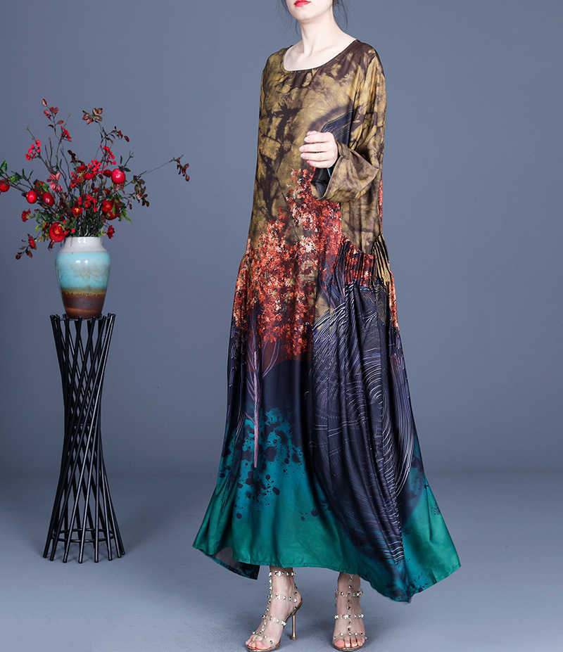 Spring and Summer Fashion Comfortable Loose Nine-point Sleeve Dress Elegant Retro Printing Stitching V-neck Female 210615, Red
Spring and Summer Fashion Comfortable Loose Nine-point Sleeve Dress Elegant Retro Printing Stitching V-neck Female 210615, Red