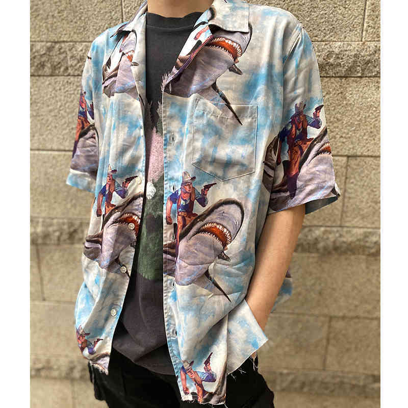 rhude XP correct summer shark tie dye casual loose short sleeve shirt vibe beach style X06Z, White;black
rhude XP correct summer shark tie dye casual loose short sleeve shirt vibe beach style X06Z, White;black