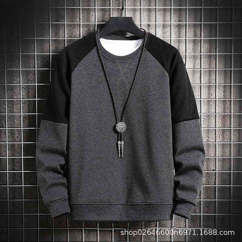 Autumn casual sweater fashion youth top bottomed shirt thin color contrast cotton long sleeve t-shirt men's wear, Gray
Autumn casual sweater fashion youth top bottomed shirt thin color contrast cotton long sleeve t-shirt men's wear, Gray
