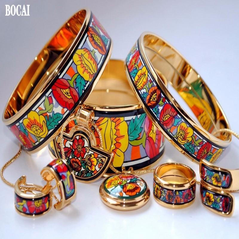 Bangle BOCAI 2021 Fashion Poppy Flower Enamel Jewelry Set Plant Cloisonne Woman Bracelet Pendant EarringS
Bangle BOCAI 2021 Fashion Poppy Flower Enamel Jewelry Set Plant Cloisonne Woman Bracelet Pendant EarringS