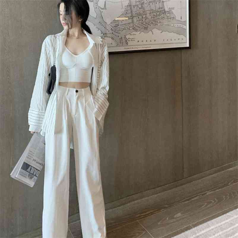 Autumn Korean Style Striped Casual Shirt +High Waist Wide Leg Pants+Tank 3 Pieces Sets Female Retro Long Sleeve Loose Tops 210517, Shirts with tank
Autumn Korean Style Striped Casual Shirt +High Waist Wide Leg Pants+Tank 3 Pieces Sets Female Retro Long Sleeve Loose Tops 210517, Shirts with tank