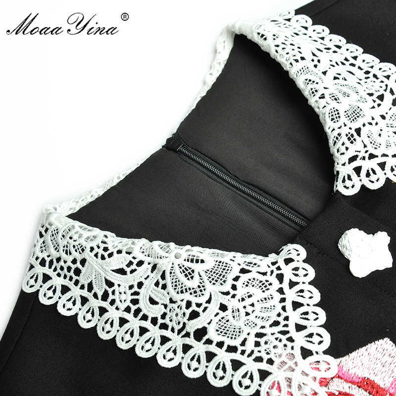 Fashion dress Spring Women Dress Angel Buttons Rose Embroidery drilling Black Slim Elegant Gorgeous Dresses 210524