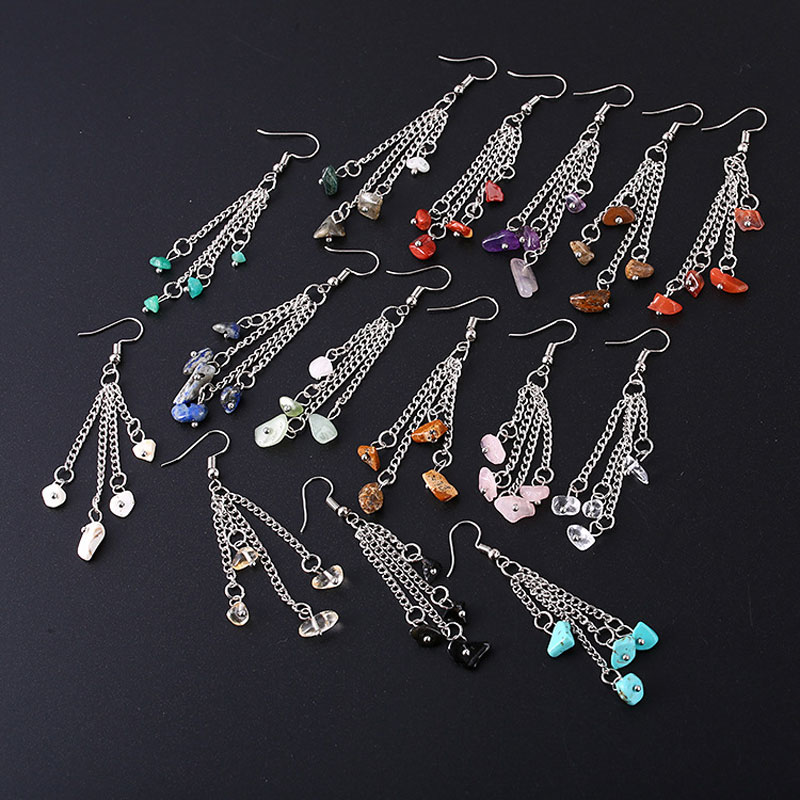 Irregular Natural Crystal Stone Silver Plated Multilayer Chain Dangle Earrings Party Club Decor Energy Jewelry For Women Girl
Irregular Natural Crystal Stone Silver Plated Multilayer Chain Dangle Earrings Party Club Decor Energy Jewelry For Women Girl