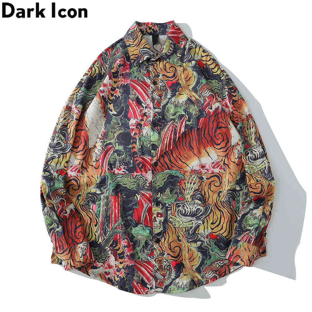Tiger Long Sleeved Shirt Men Women Oveersized Street Fashion Men's Shirt Man Shirts 210603, As photo
Tiger Long Sleeved Shirt Men Women Oveersized Street Fashion Men's Shirt Man Shirts 210603, As photo