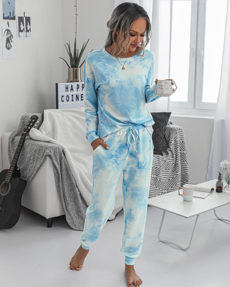 Women's Two Piece Pants 2021 European And American Autumn Winter Clothing Tie-Dye Printing Casual Home Wear Long-Sleeved Suit, White
Women's Two Piece Pants 2021 European And American Autumn Winter Clothing Tie-Dye Printing Casual Home Wear Long-Sleeved Suit, White