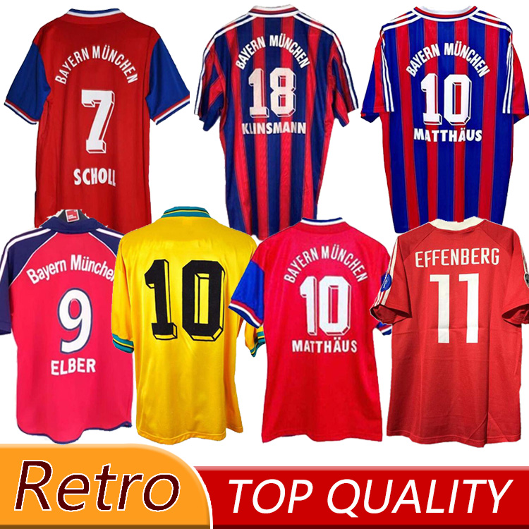 94 95 96 97 Bayern Munich retro jerseys 00 01 02 final zickle EFFENBERG ELBER Pizarro SCHOLL Matthaus Klinsmann football shirts, 93-94 home