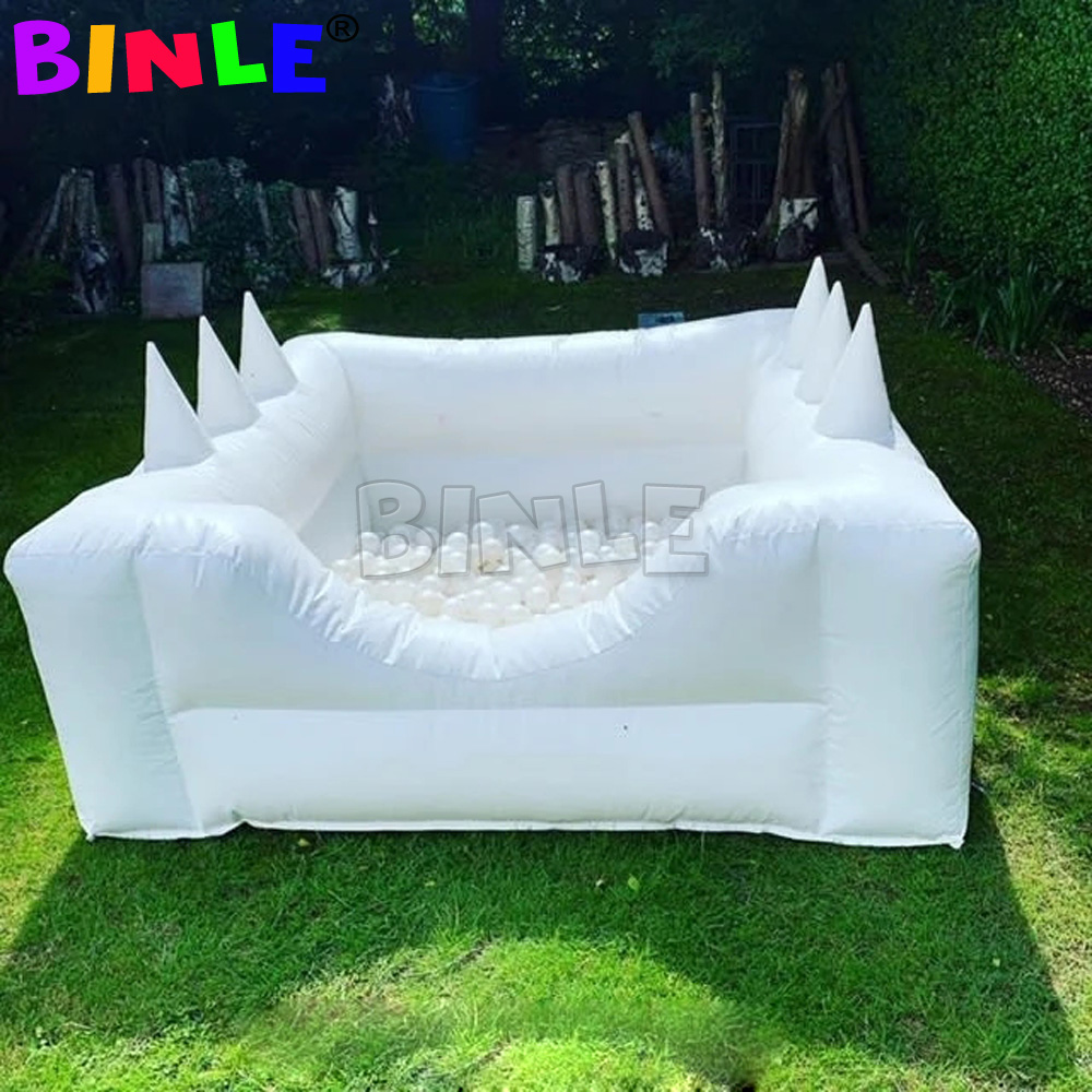 8ft white inflatable ball pits with small mini size moonwalk pond kids toddler pvc pool for sale