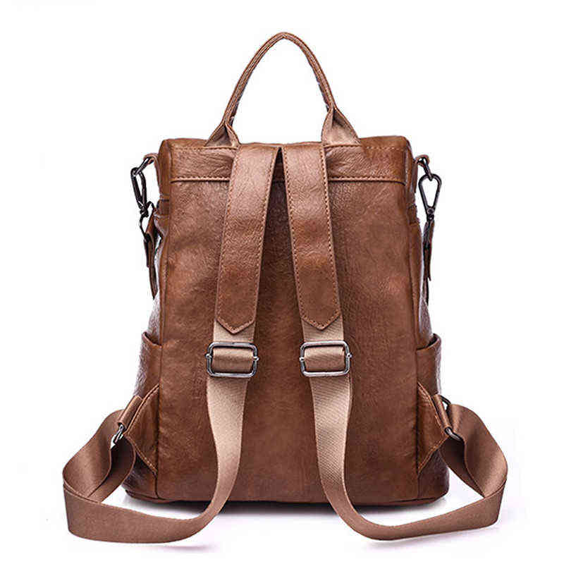 Backpack New Korean Version Backpack Women The Wild Fashion Travel Backack Woman Bag Leisure Travel Leather Backpacks Y1105