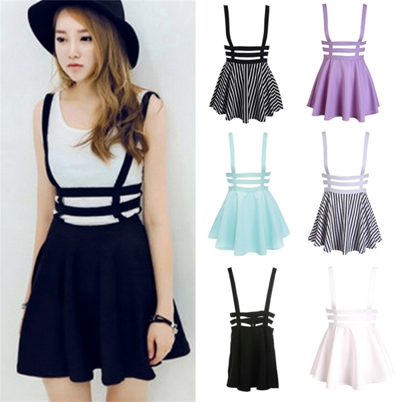 Women Mini Skater Skirt Cute Suspender Clothes Straps High Waist Summer Solid Short s 210702, Dl
Women Mini Skater Skirt Cute Suspender Clothes Straps High Waist Summer Solid Short s 210702, Dl