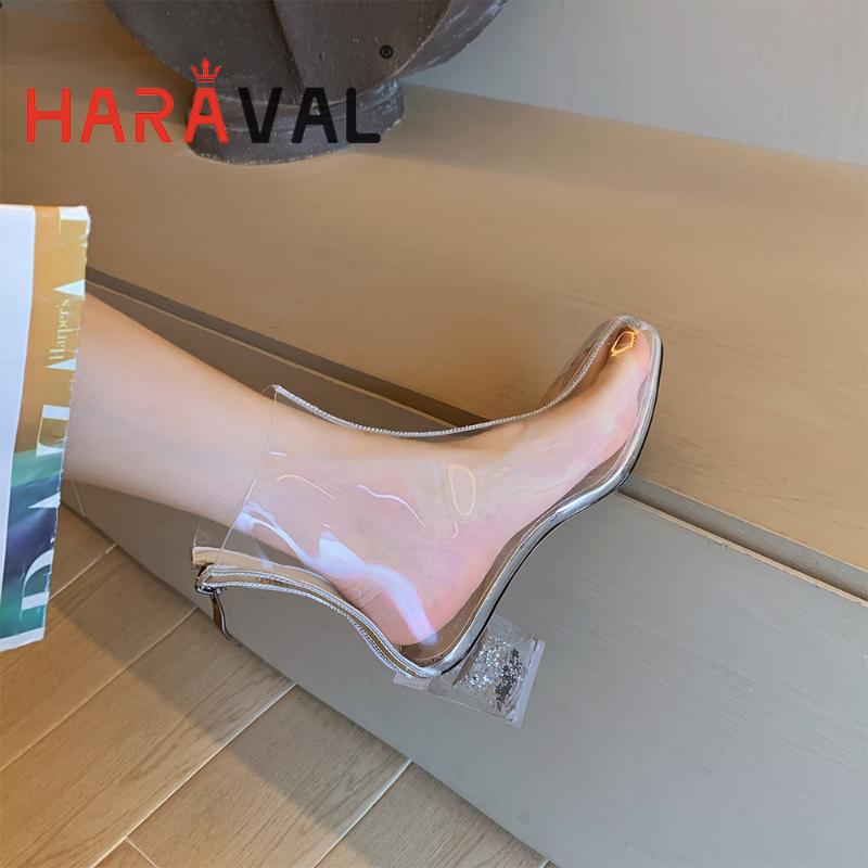 Boots HARAVAL Women Ankle Spring Autumn Thick Heels Modern Solid Synthetic Sexy Sewing Square Toe Transparent Shoes E316L, Black
Boots HARAVAL Women Ankle Spring Autumn Thick Heels Modern Solid Synthetic Sexy Sewing Square Toe Transparent Shoes E316L, Black