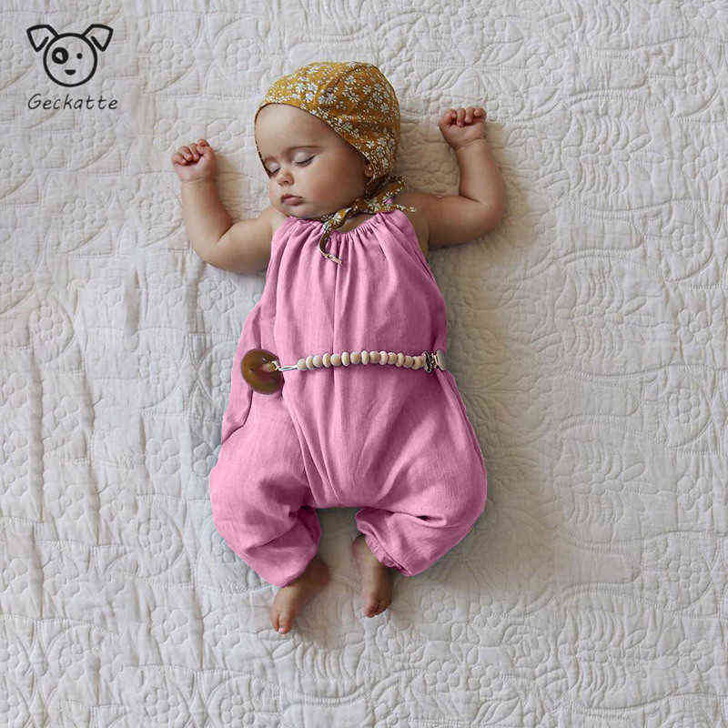 Geckatte New Summer Baby Girl Clothes Fashion Loose Solid Romper Baby Boy Clothes New Born Baby Clothes Babygirl Onesie G1221