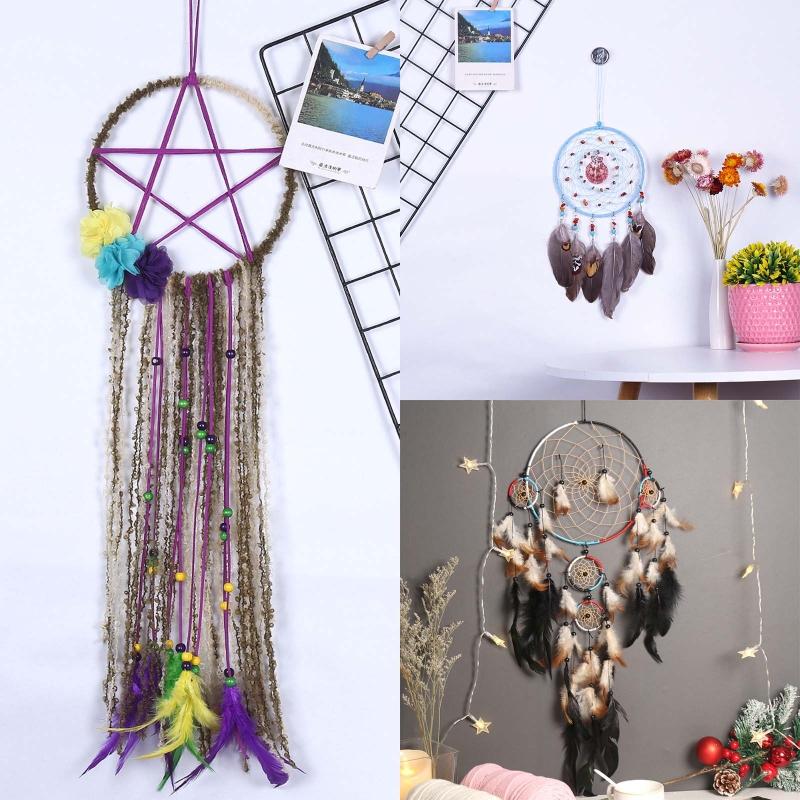 Rings Dream Catcher Handmade Feather Wall Hanging Dreamcatcher Ornament Decor Decorative Objects & Figurines
Rings Dream Catcher Handmade Feather Wall Hanging Dreamcatcher Ornament Decor Decorative Objects & Figurines