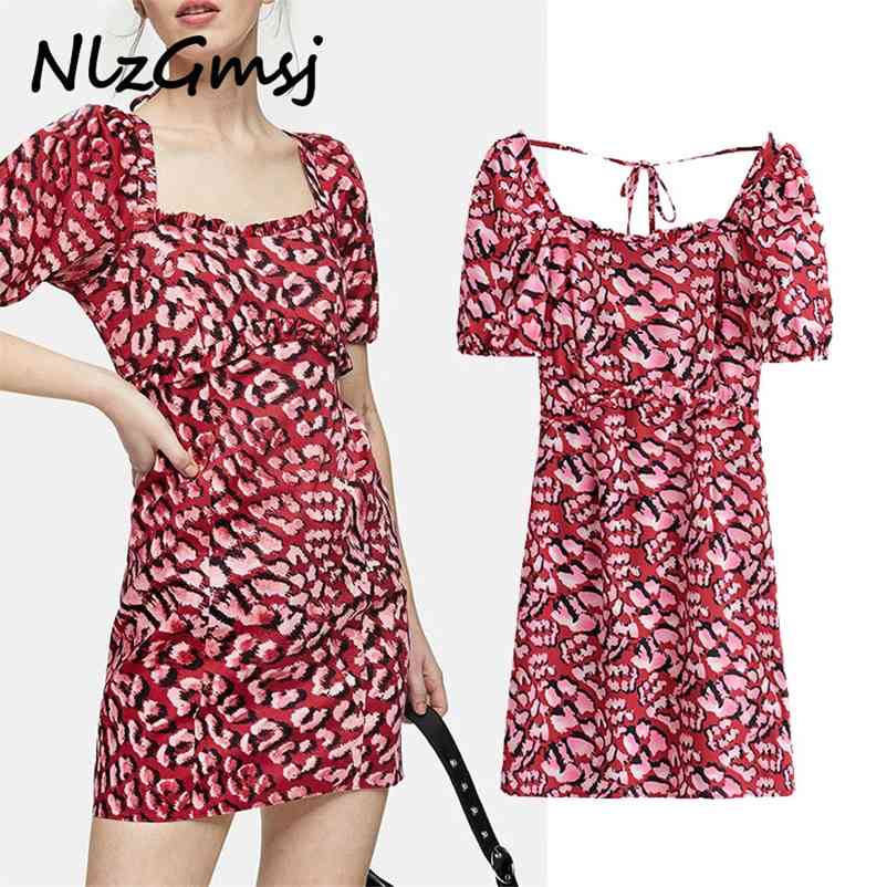 Dres Summer Leopard Print Backless Bow Short Sleeve Ladies Mini Vestidos 210628, As picture
Dres Summer Leopard Print Backless Bow Short Sleeve Ladies Mini Vestidos 210628, As picture