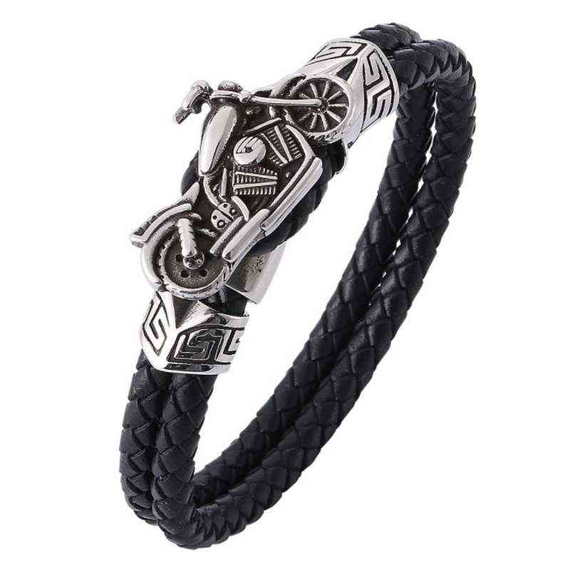 Black Leather Bracelet Silver Color Motorcycle Double-layer Sports for Men's Casual Jewelry
Black Leather Bracelet Silver Color Motorcycle Double-layer Sports for Men's Casual Jewelry