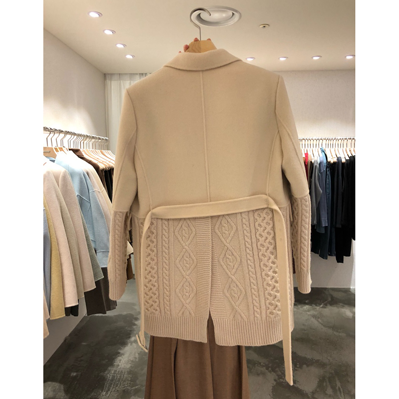 Nomikuma Knitted Patchwork Woolen Blazer Coat Korean Notched Collar Long Sleeve Suit Jacket Autumn Women Blazers 6C821 210427