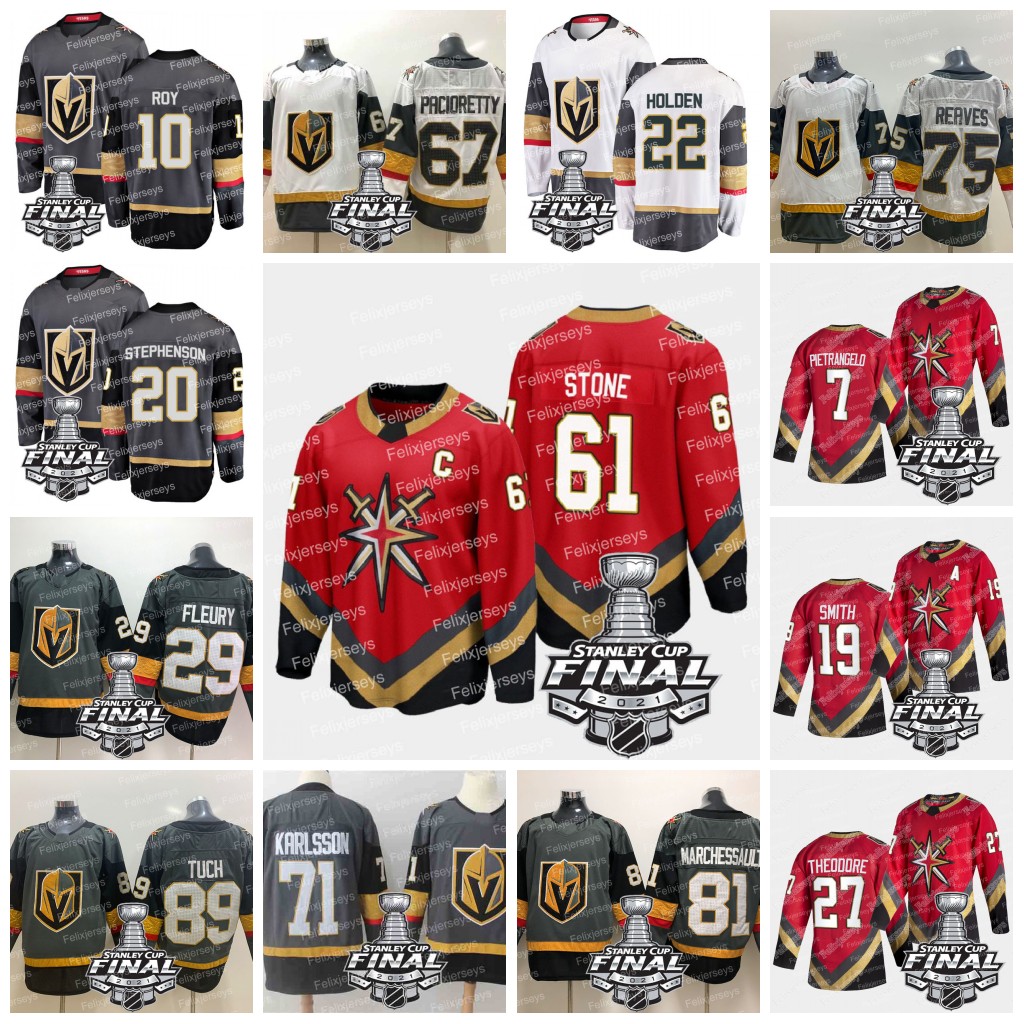 Vegas Golden Knights 2021 Stanley Cup Finals Jersey Mark Stone Karlsson Marchessault Fleury Pietrangelo Pacioretty Reaves Theodore Smith Hol, Black;red
Vegas Golden Knights 2021 Stanley Cup Finals Jersey Mark Stone Karlsson Marchessault Fleury Pietrangelo Pacioretty Reaves Theodore Smith Hol, Black;red