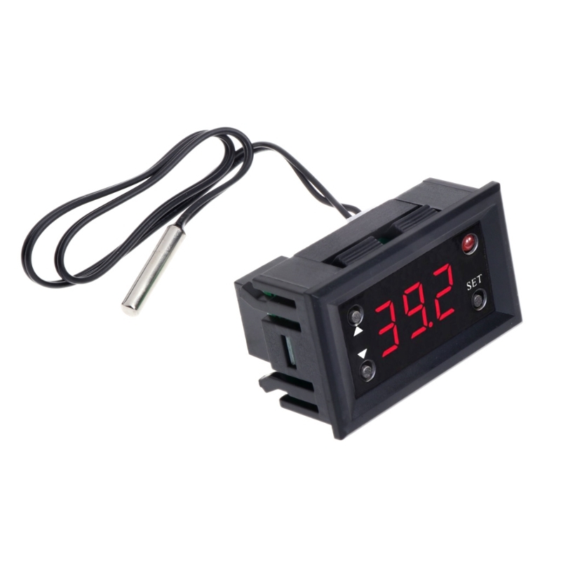 W1218 Digital Thermostat Dc 12V Temperature Controller for incubator with sample Red