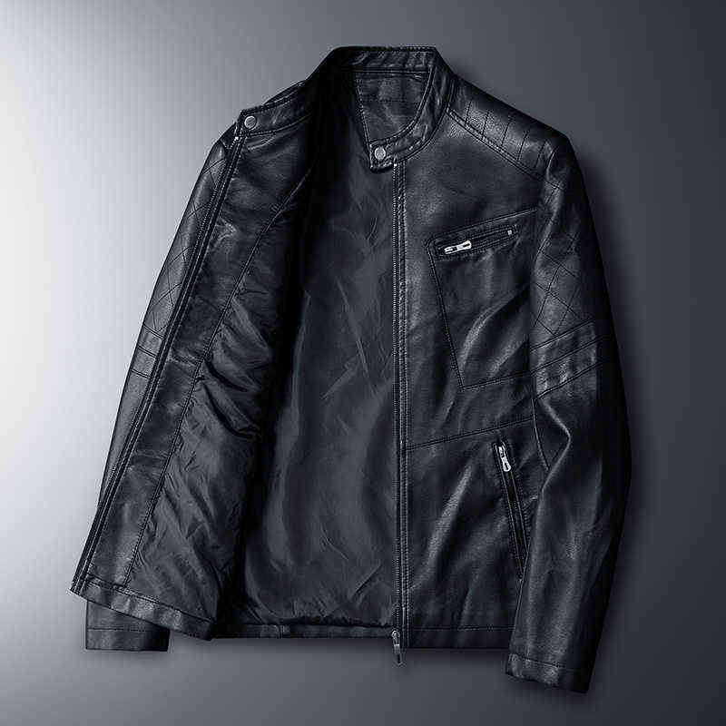 Men Faux Leather Jacket Motorcycle 6XL Men 's Jackets Black Jaqueta De Couro Masculina Outwear Male PU Leather Coats Mens 211111