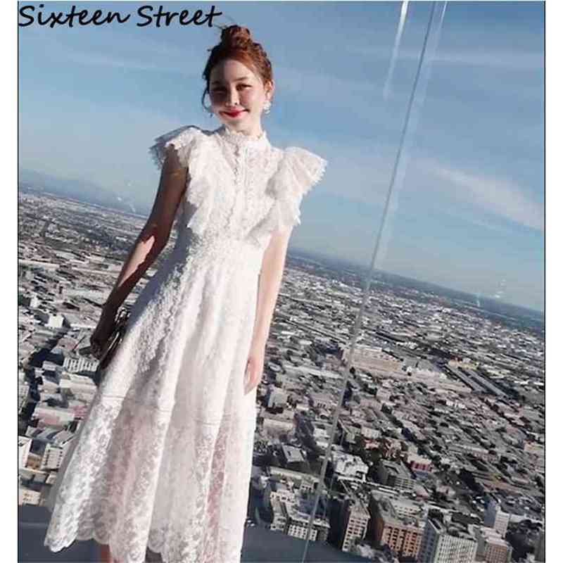 Woman Mesh Dress white Lace Embroidery High Waist Autumn Long-sleeved self female for party vestidos 210603
Woman Mesh Dress white Lace Embroidery High Waist Autumn Long-sleeved self female for party vestidos 210603