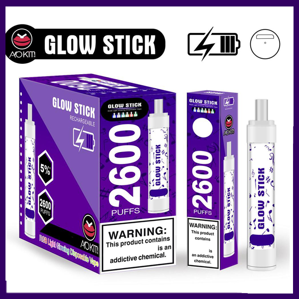 Authentic Aokit Glow Stick E-cigarettes Disposable Pod Device Kit RGB Light 2600 Puffs Rechargeable Battery 8ml Prefilled Vape Pen Original
Authentic Aokit Glow Stick E-cigarettes Disposable Pod Device Kit RGB Light 2600 Puffs Rechargeable Battery 8ml Prefilled Vape Pen Original