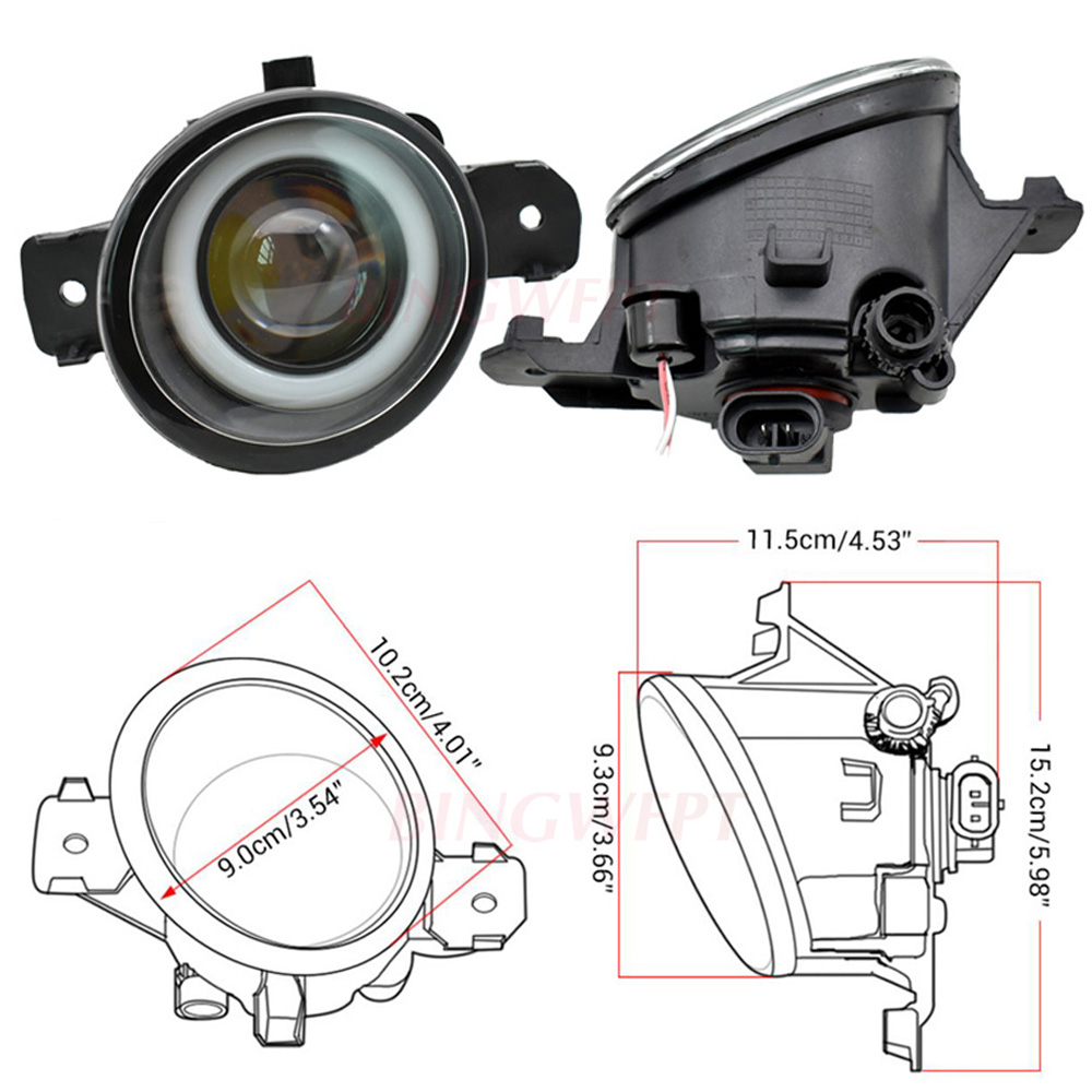 2 Pieces Fog-Lights LED DRL high quality Angel Eye 12v H11 Fog light for Nissan Micra March 4 IV (K13) Hatchback 2010-2018