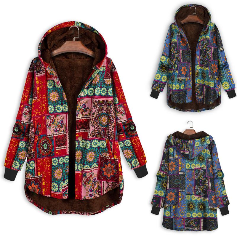 Women's Jackets Retro Color Printed Outwear Casual Zipper Fashion Pockets Hooded Long Sleeve Coat Plush Lined Jacket, Black;brown
Women's Jackets Retro Color Printed Outwear Casual Zipper Fashion Pockets Hooded Long Sleeve Coat Plush Lined Jacket, Black;brown
