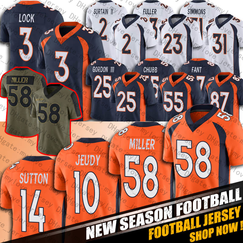 Teddy Bridgewater 58 Von Miller 31 Justin Simmons Football Jersey Jerry Jeudy Javonte Williams Courtland Sutton Jerseys John Elway Bradley Chubb Surtain Noah Fant, Man custom jersey (ym)
Teddy Bridgewater 58 Von Miller 31 Justin Simmons Football Jersey Jerry Jeudy Javonte Williams Courtland Sutton Jerseys John Elway Bradley Chubb Surtain Noah Fant, Man custom jersey (ym)