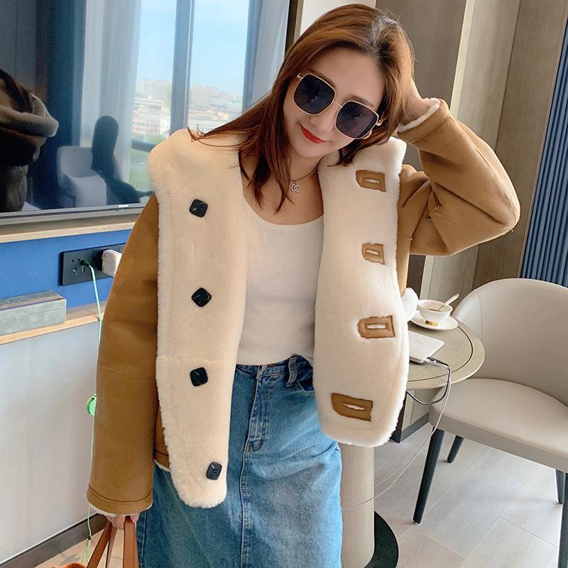 Women's Leather & Faux Real Shearling Coat Reversible Genuine Sheepskin Warm Wool Lambskin Winter Double Face Jacket S3777, Black
Women's Leather & Faux Real Shearling Coat Reversible Genuine Sheepskin Warm Wool Lambskin Winter Double Face Jacket S3777, Black