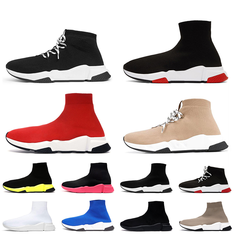 

Top Fashion Luxurys Designers Womens Socks Shoes Mens Triple S Sock Trainers Beige Red Black White Graffiti Clear Sole Paris Sneakers Size 36-45, B24 lace-up triple beige