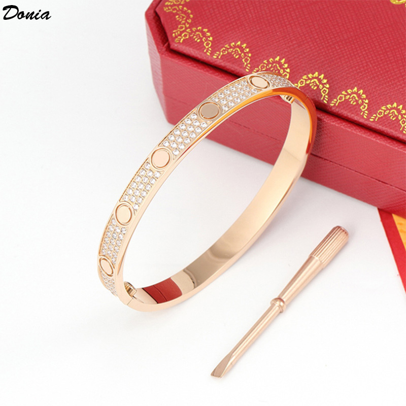 Donia jewelry screwdriver exaggerated luxury zircon micro-inlaid zircon European and American fashion titanium steel designer bracelet, Black
Donia jewelry screwdriver exaggerated luxury zircon micro-inlaid zircon European and American fashion titanium steel designer bracelet, Black