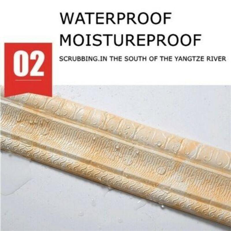 Wall Stickers 3D Foam Waterproof Self-Adhesive Wallpaper Border Decor Removable Sticker Trim Line Decorations