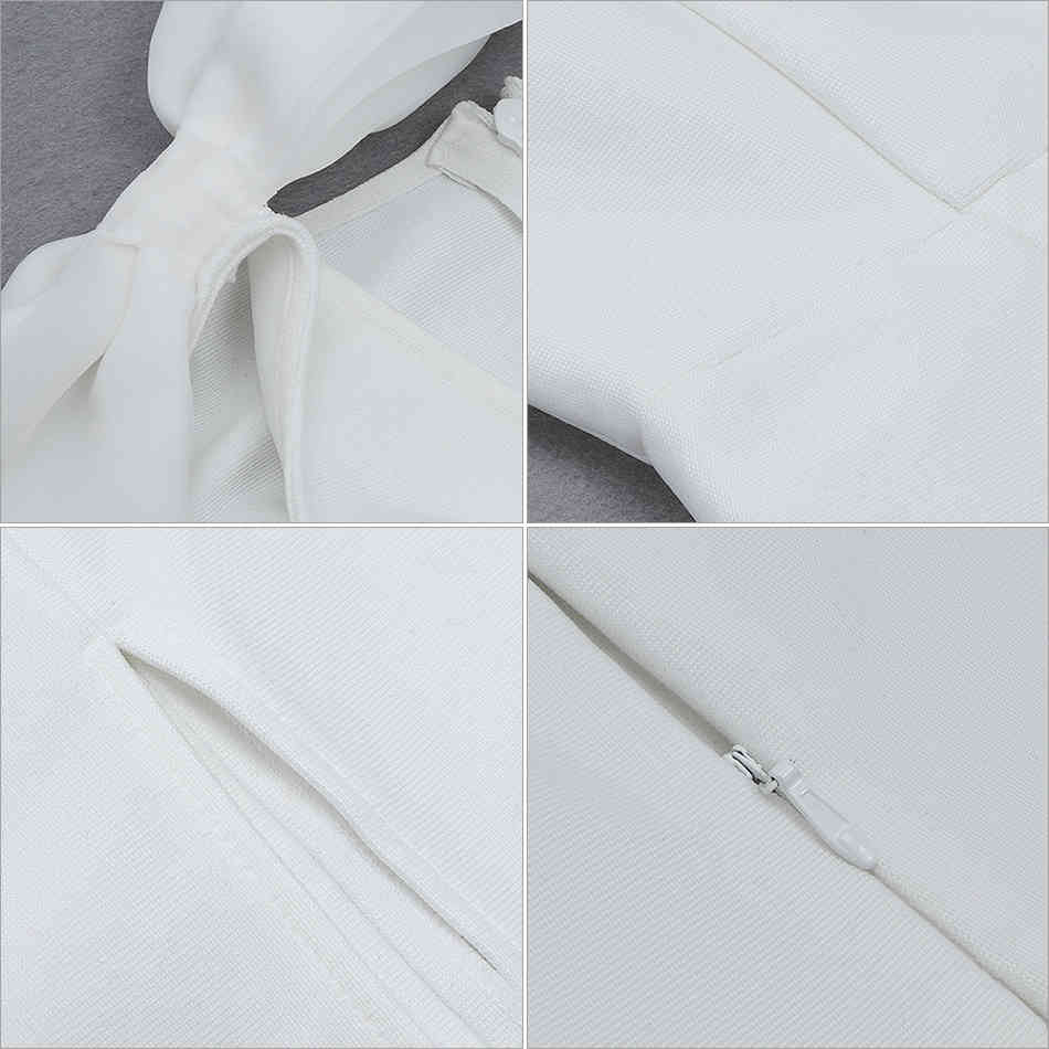 Summer White Bow Bandage Dress For Women Sexy Tank V Neck Midi Club Celebrity Evening Runway Party Bodycon 210423