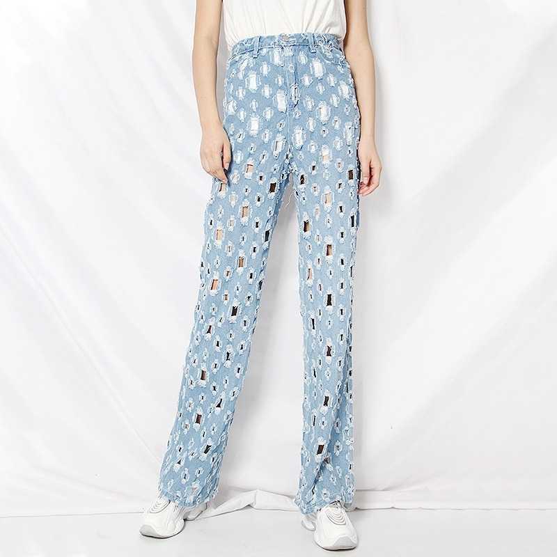 High Waist Hole Vintage Retro Trousers Spring Summer Casual Loose Wide Leg Pants Fashion Long Women Denim Jeans 13A238 210525, Blue
High Waist Hole Vintage Retro Trousers Spring Summer Casual Loose Wide Leg Pants Fashion Long Women Denim Jeans 13A238 210525, Blue
