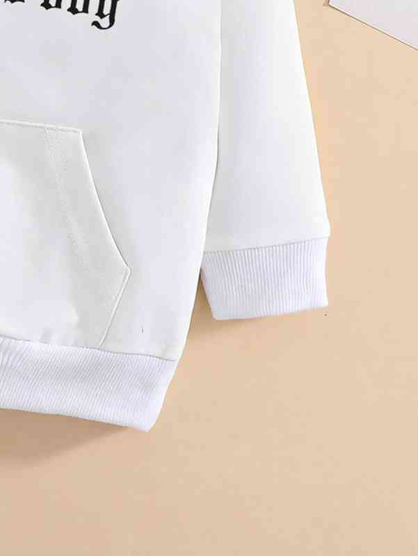 Baby Slogan Graphic Kangaroo Pocket Hoodie SHE