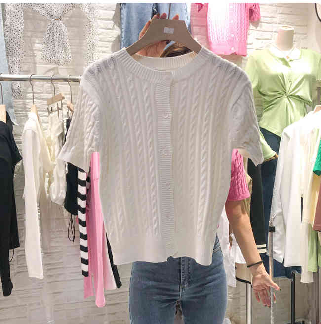 Comelsexy Spring Women Female Cardigan Solid O-neck Thin Breasted Elegant Fashion All-Match Female Office Lady Short Tops 210515
