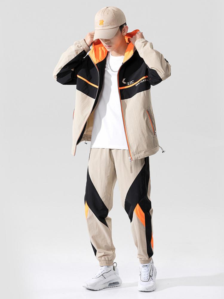 Men's Tracksuits QIWN Urban Sports Suit Spring And Autumn Casual Color Matching