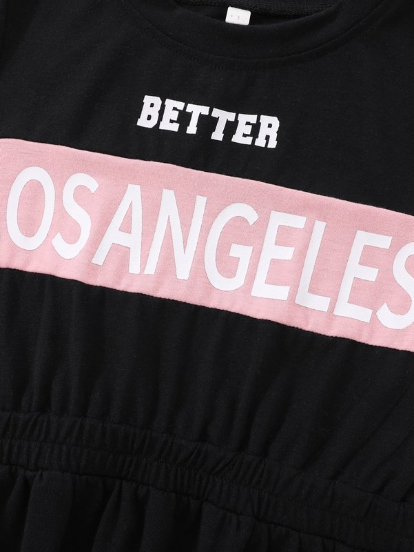 Girls Letter Graphic Dress SHE