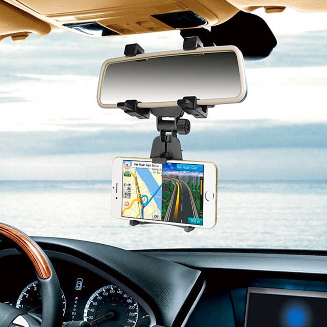 Universal Car Rear View Mirror Steering Wheel Phone Mount Holder For iPhone Galaxy Huawei Xiaomi Sony LG HTC Google and other Smartphones
Universal Car Rear View Mirror Steering Wheel Phone Mount Holder For iPhone Galaxy Huawei Xiaomi Sony LG HTC Google and other Smartphones