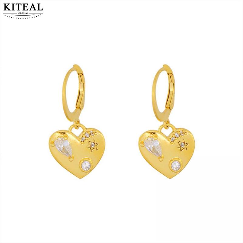 Stud KITEAL Gift 18KGP Gold Filled Women Earrings Zircon, Peach Heart Love &necklace Floating Charms, Golden;silver
Stud KITEAL Gift 18KGP Gold Filled Women Earrings Zircon, Peach Heart Love &necklace Floating Charms, Golden;silver