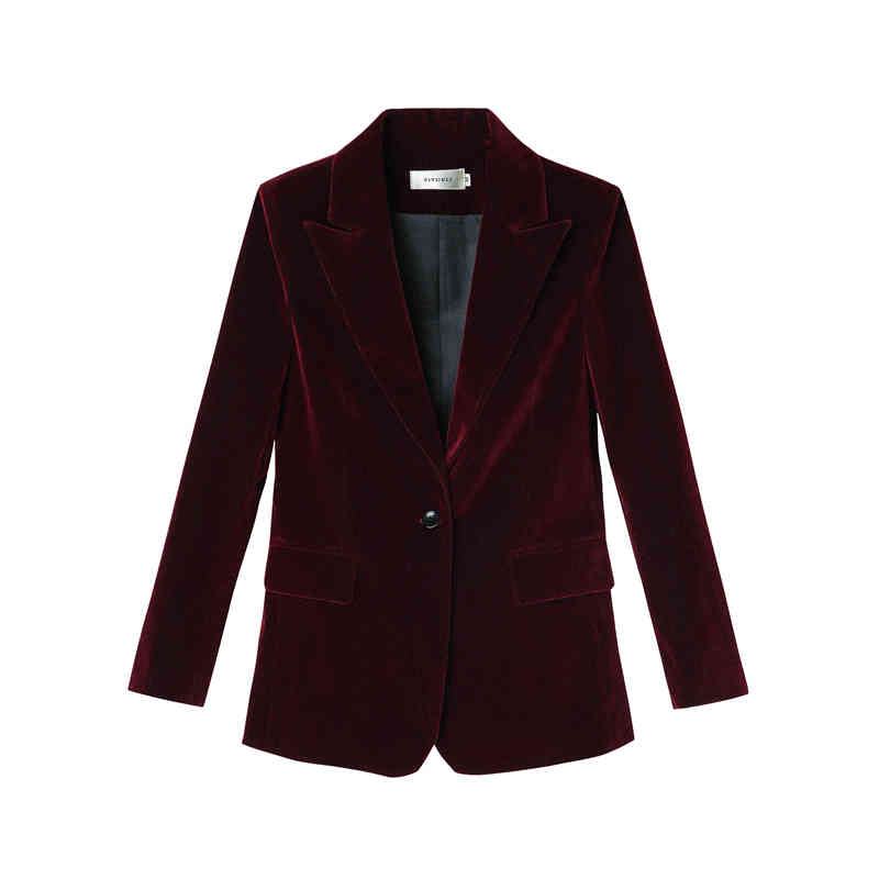 women Velvet blazers and jackets womens female business suits Office lady suit formal blazer coat feminino 210519