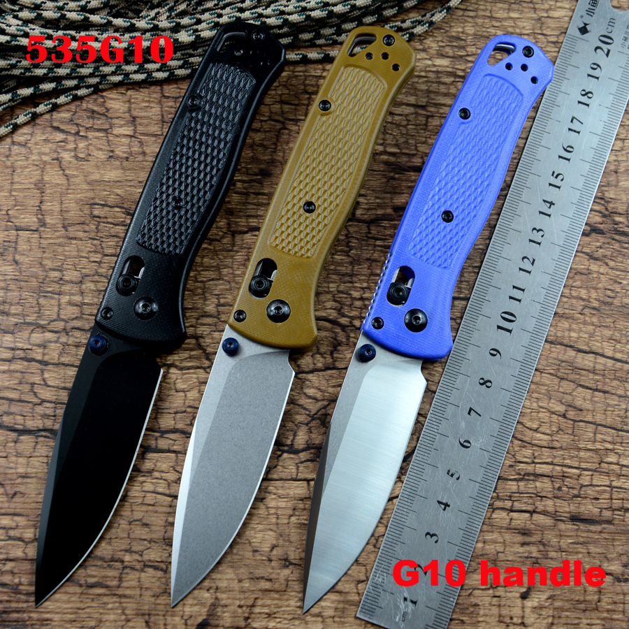 New 535 Bench Made folding knife 440C blade brass washer G10 handle 3 colors outdoor camping hunting Survival pocket knife EDC tools
New 535 Bench Made folding knife 440C blade brass washer G10 handle 3 colors outdoor camping hunting Survival pocket knife EDC tools