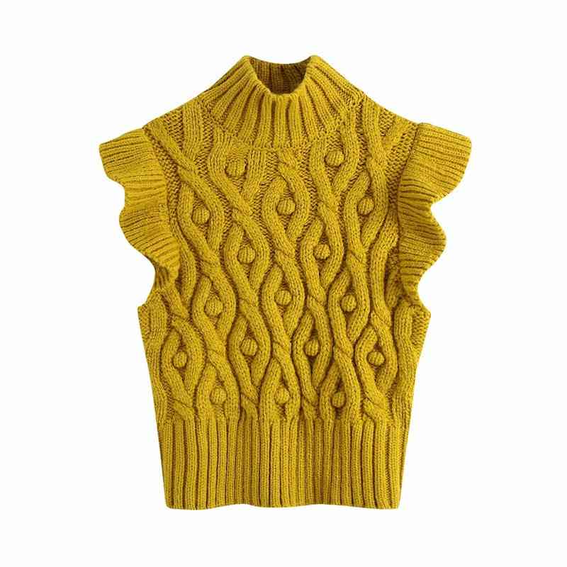 Spring/Autumn Sweaters Women Knitted Vest Fashion Sleeveless Casual Elegant Turtleneck Pullovers Tops Female 210607, Yellow
Spring/Autumn Sweaters Women Knitted Vest Fashion Sleeveless Casual Elegant Turtleneck Pullovers Tops Female 210607, Yellow