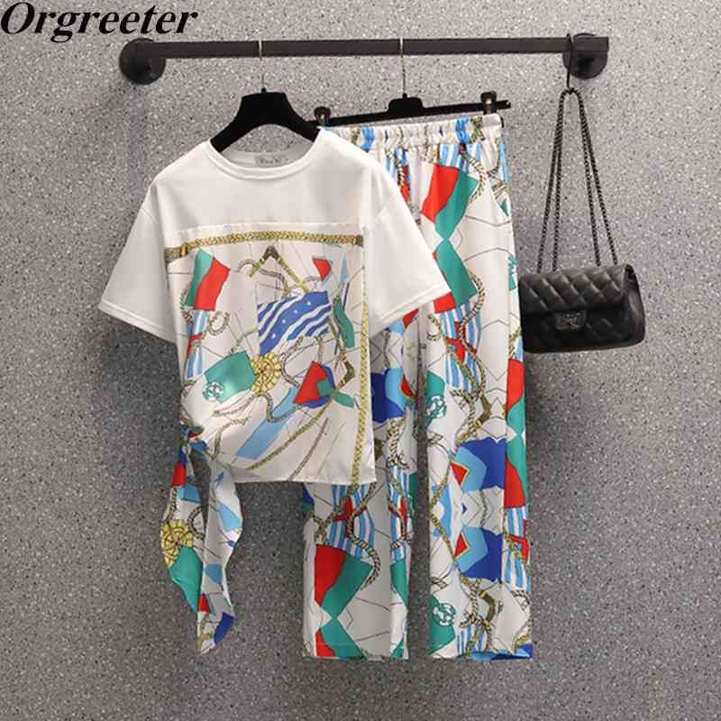 Plus size Office Ladies Elegant Retro Printted Two piece set O-neck Bow Tie Blouse Tops+ Elastic waist Wide leg Pant Suit 210525, White
Plus size Office Ladies Elegant Retro Printted Two piece set O-neck Bow Tie Blouse Tops+ Elastic waist Wide leg Pant Suit 210525, White