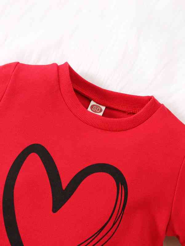 Baby Heart Print Sweatshirt With Joggers SHE